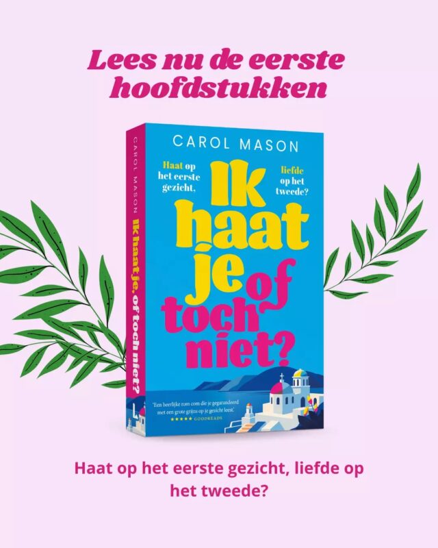 Zin om alvast weg te dromen bij een nieuw verhaal? 📖✨

Goed nieuws: Je kunt nu de eerste hoofdstukken lezen uit 'Ik haat je, of toch niet?' van Carol Mason. Laat je meeslepen naar zonovergoten stranden, sprankelende spanning en onverwachte romantiek... ✨

Via de link in onze bio download je het leesfragment. Veel leesplezier! 📚💛

#zininfeelgood #feelgood #zininfeelgoodboeken #samenlezen #lezenisleuk #galezen #zininlezen #carolmason #leesfragment